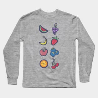 Retro Vintage fruit set Long Sleeve T-Shirt